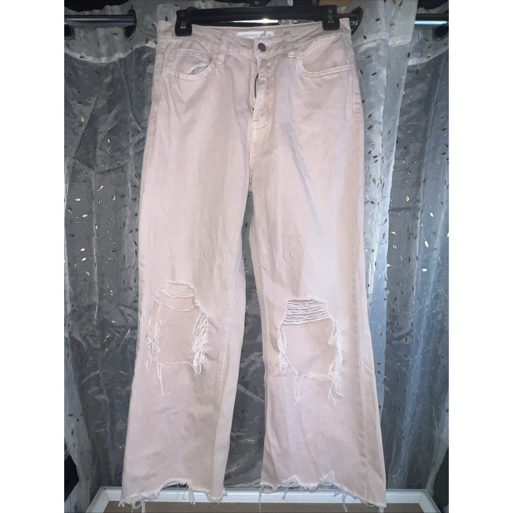 Altar'd State Bootcut Jeans Pink Distressed 5-Pocket Light Wash Cotton V2737 25